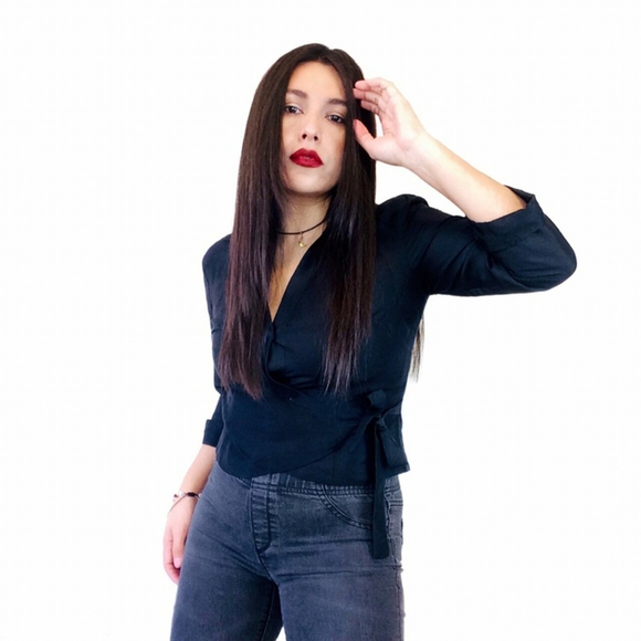 Vintage 100% silk ballerina wrap kimono top - Picture 4 of 4